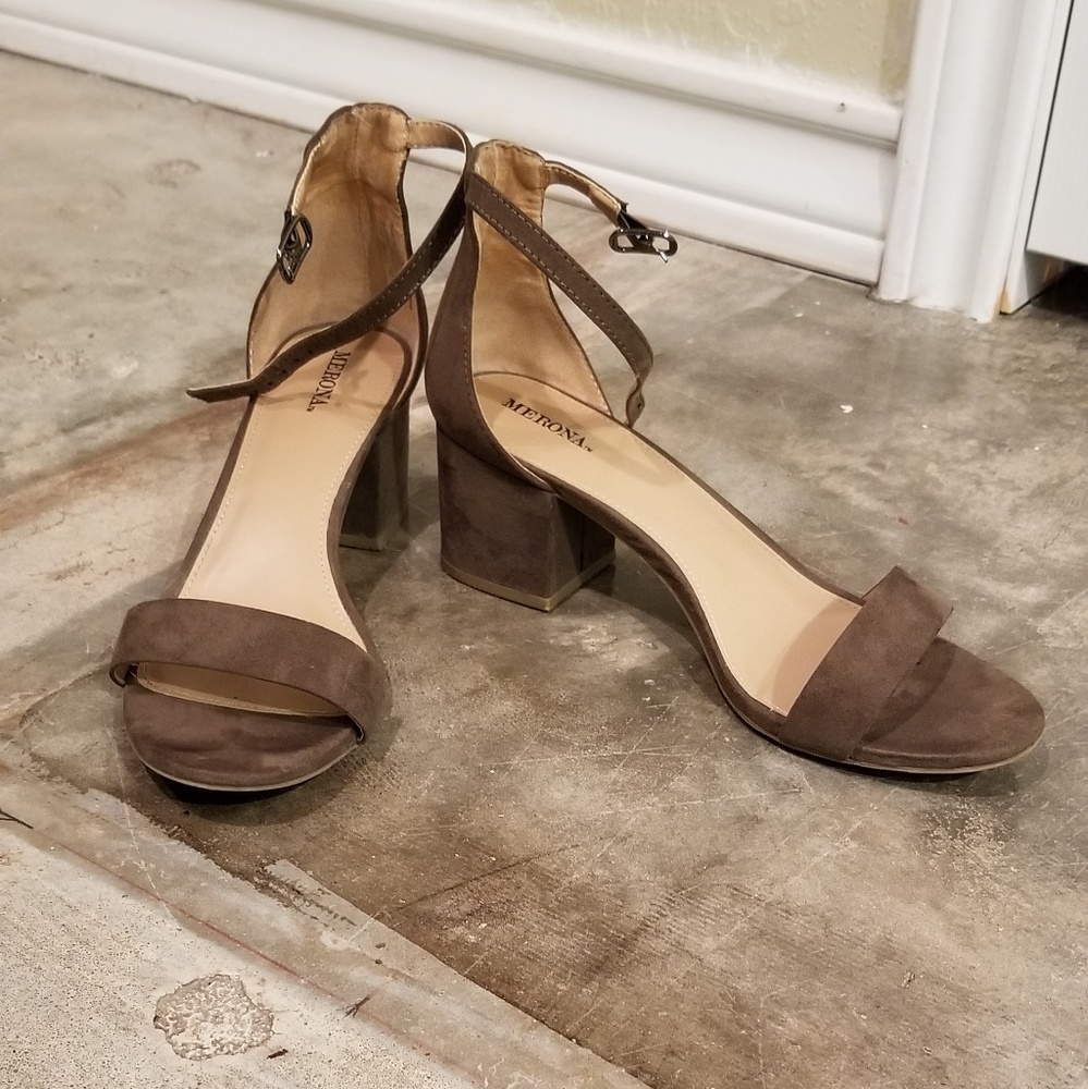 Ankle strap block heels